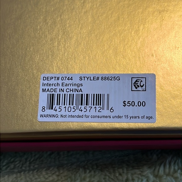 Unwritten Pierced Earrings Gold Plated Interchangeable Small Hoops Glass Charms - Picture 5 of 6